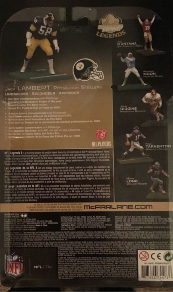McFarlane NFL Legends Jack Lambert - Pittsburgh Steelers  - McFarlane’s Sportspicks (Sports) action figure collectible [Barcode 787926744736] - Main Image 2