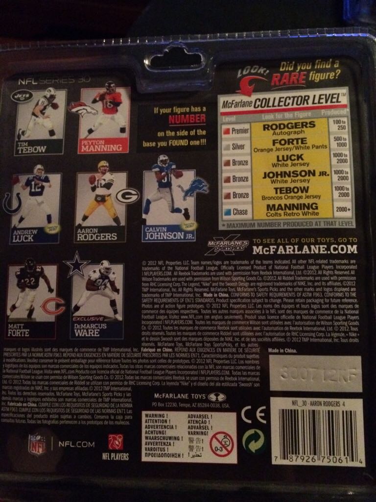 Aaron Rogers - McFarlane (Nfl Series 30) action figure collectible [Barcode 787926750614] - Main Image 2