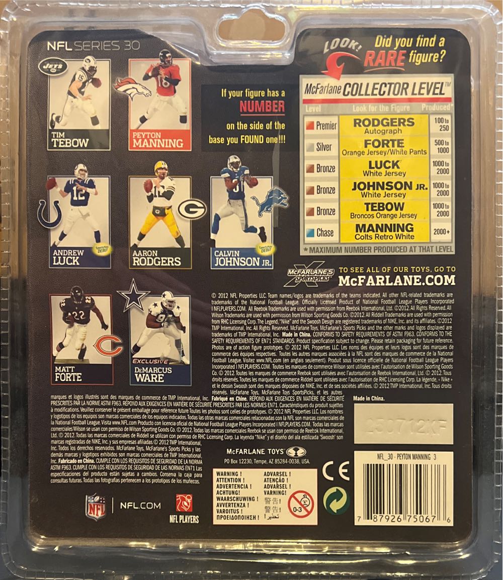 McFarlane NFL Denver Broncos Peyton Manning - McFarlane Toys (Nfl Series 30) action figure collectible [Barcode 787926750676] - Main Image 3