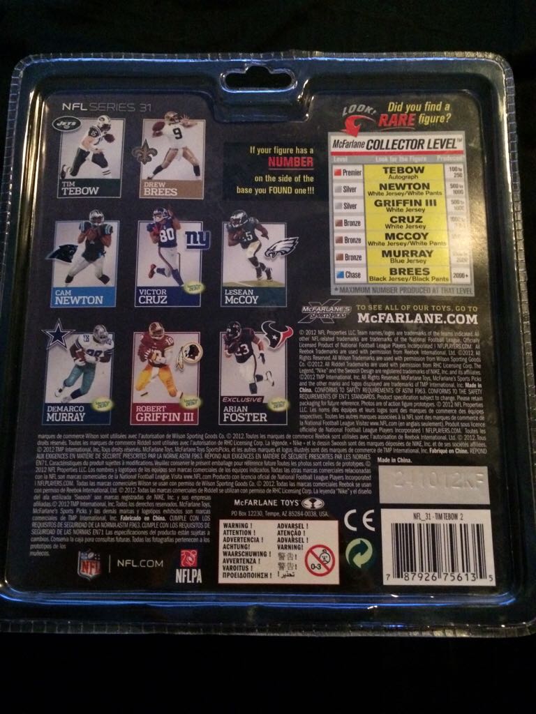 Tim Tebow - McFarlane (Nfl Series 31) action figure collectible [Barcode 787926756135] - Main Image 2