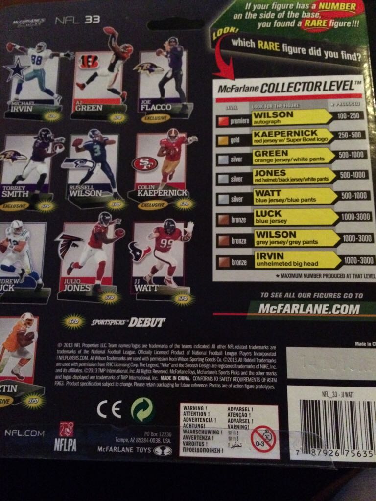 JJ watt - McFarlane (Nfl Series 33) action figure collectible [Barcode 787926756357] - Main Image 2