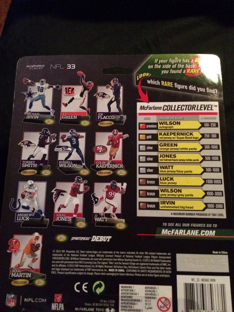 Michael Irvin  - McFarlane (Nfl Series 33) action figure collectible [Barcode 787926756371] - Main Image 2