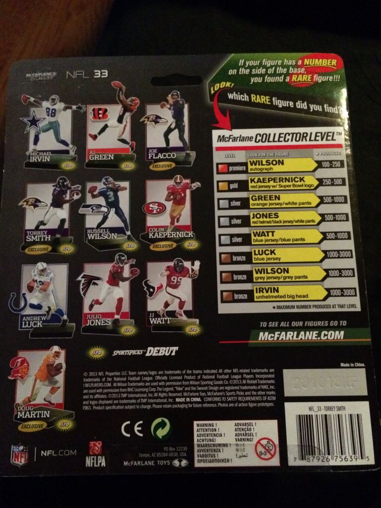 Torrey Smith  - McFarlane (Nfl Series 33) action figure collectible [Barcode 787926756395] - Main Image 2