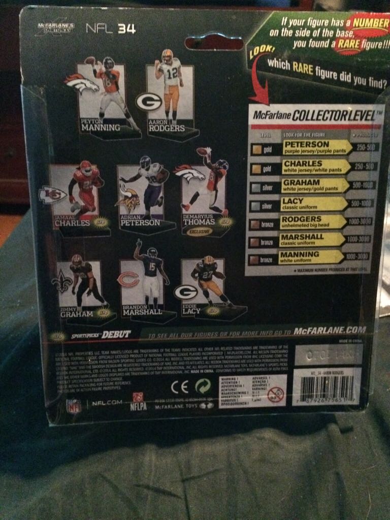 Aaron Rodgers - McFarlane (Nfl Series 34) action figure collectible [Barcode 787926756517] - Main Image 2