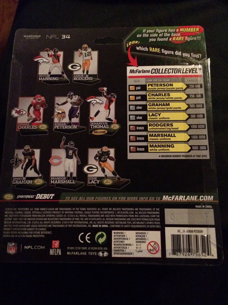 Adrian Peterson  - McFarlane (Nfl Series 34) action figure collectible [Barcode 787926756524] - Main Image 2