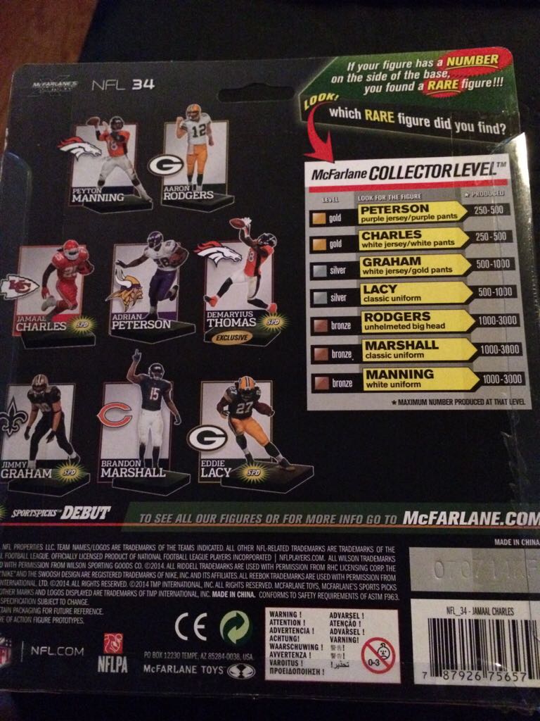 Jamaal Charles - McFarlane Toys (Nfl Series 34) action figure collectible [Barcode 787926756579] - Main Image 2