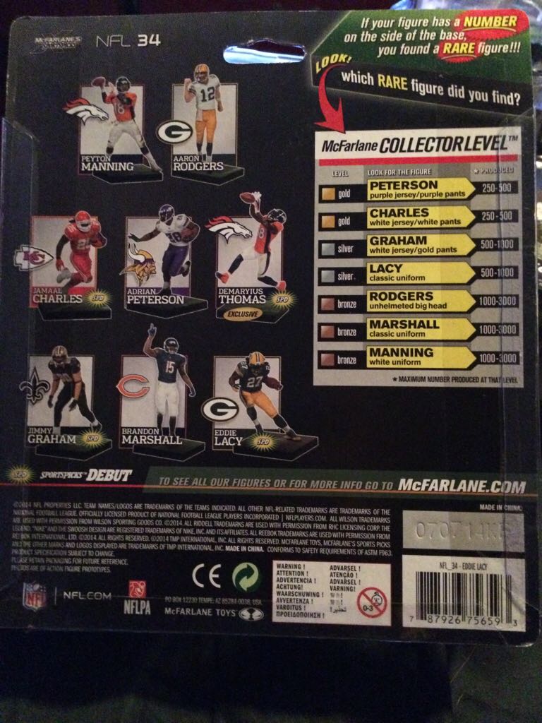 Eddie Lacy  - McFarlane (Nfl Series 34) action figure collectible [Barcode 787926756593] - Main Image 2