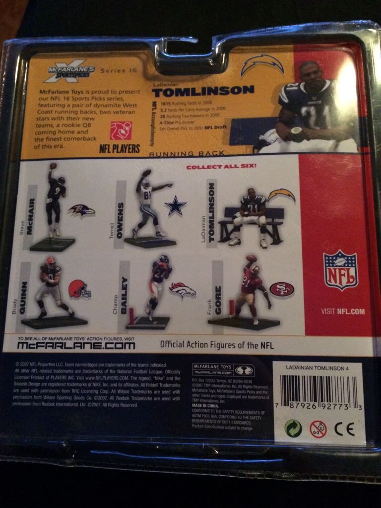 Ladainian Tomlinson  - McFarlane (Nfl Series 16) action figure collectible [Barcode 787926927733] - Main Image 2