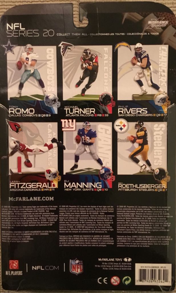 McFarlane Ben Roethlisberger Pittsburgh Steelers  - McFarlane Toys (NFL Series 20) action figure collectible [Barcode 787926932621] - Main Image 2