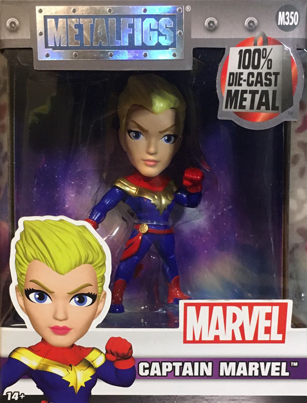 Marvel Metalfigs M350: Captain Marvel - Jada Toys (Metals Die Cast) action figure collectible [Barcode 801310980927] - Main Image 2