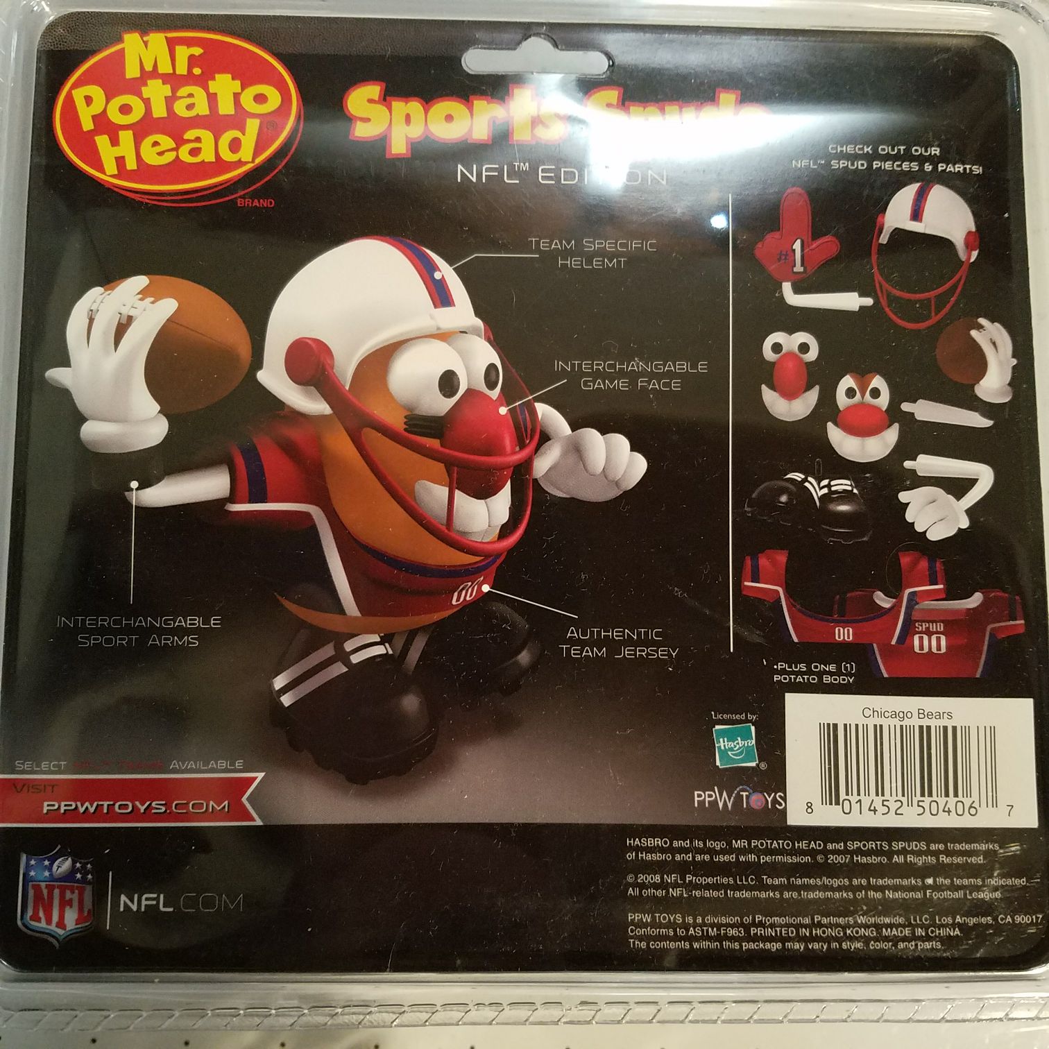 Mr Potato Head Sports Spuds Chicago Bears - Hasbro PPW Toys action figure collectible [Barcode 801452504067] - Main Image 2