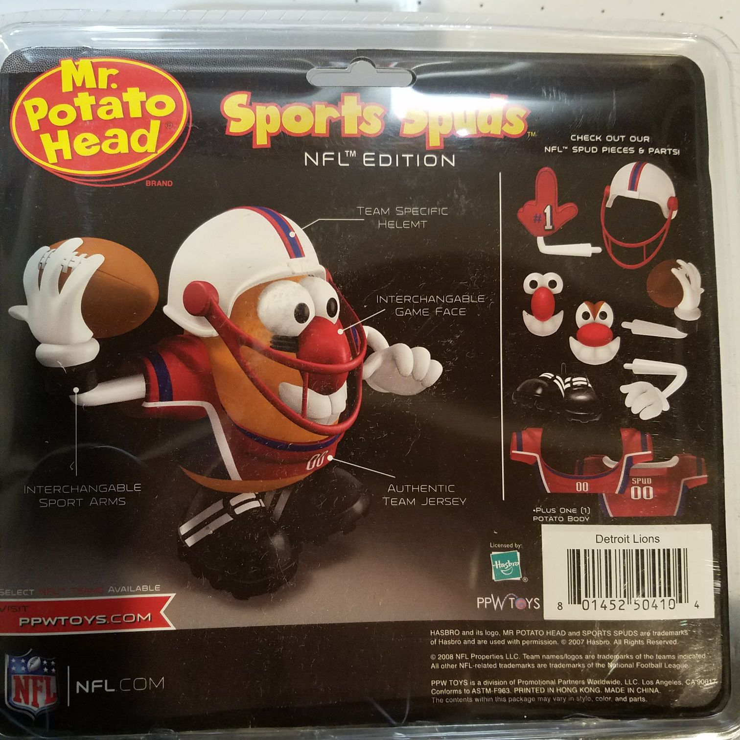 Sports Spuds Detroit Lions - Hasbro PPW Toys action figure collectible [Barcode 801452504104] - Main Image 2
