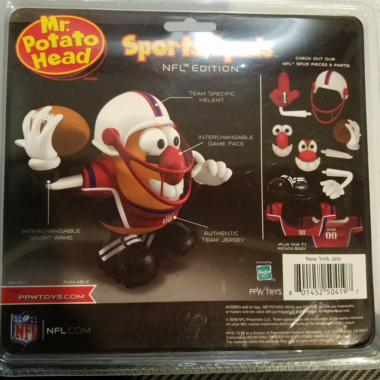 Sports Spuds New York Jets - Hasbro PPW Toys action figure collectible [Barcode 801452504197] - Main Image 2