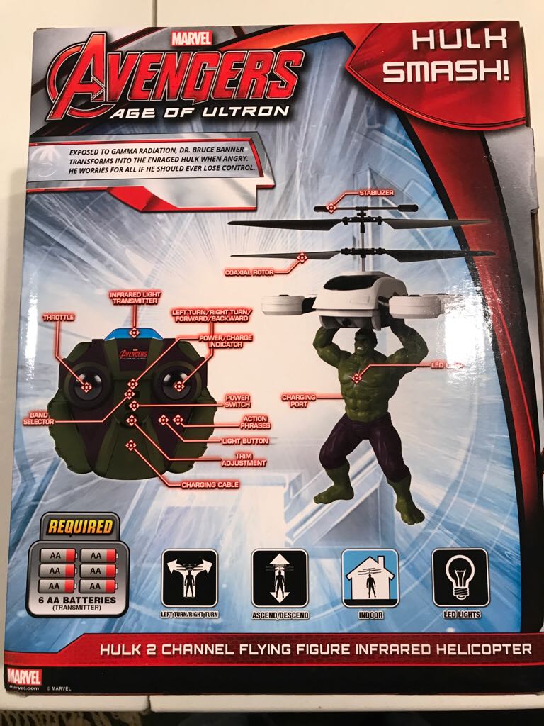 World Tech Toys Avengers Age Of Ultron Flying Figure Copter - Hulk  action figure collectible [Barcode 813023018910] - Main Image 2