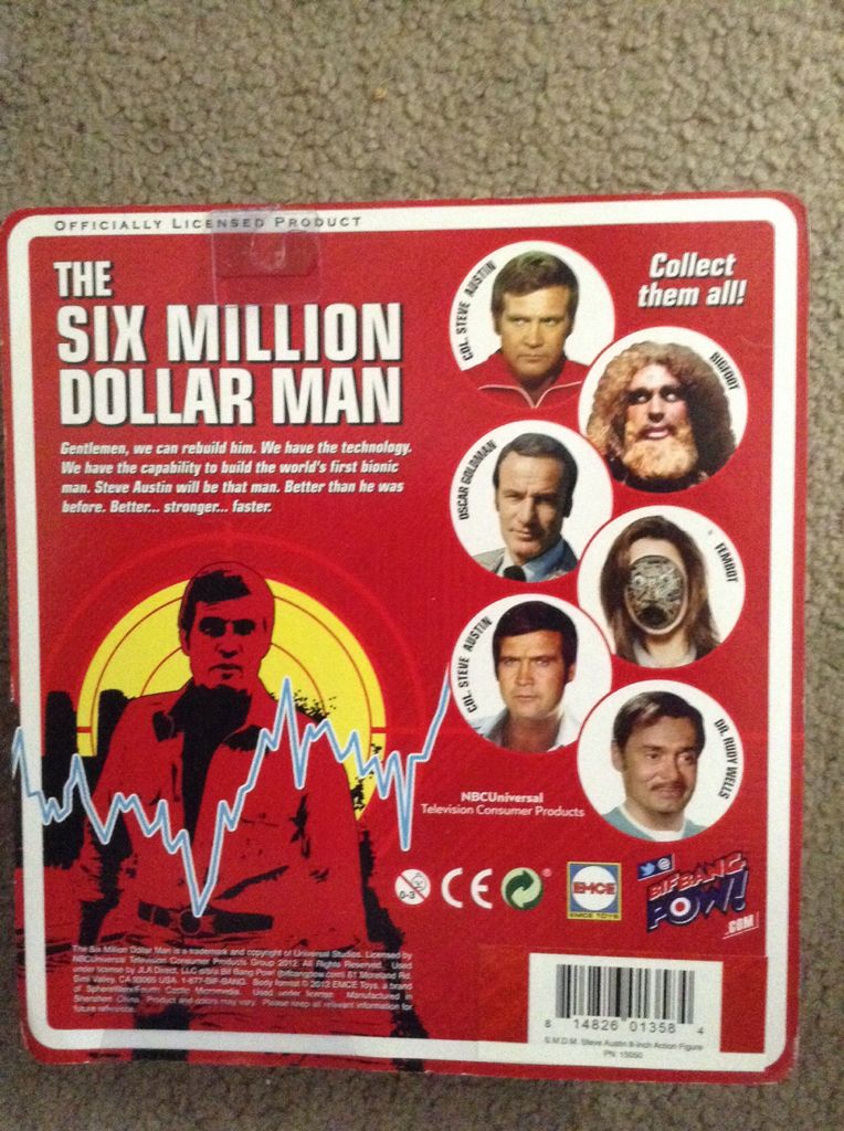 Six million dollar man Col. Steve Austin - Bif Bang Pow (Six Million Dollar Man) action figure collectible [Barcode 814826013584] - Main Image 2