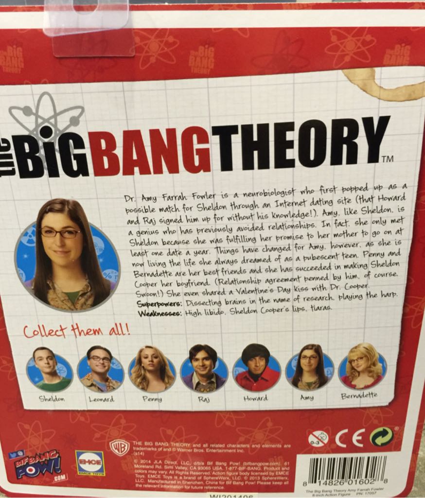 Big Bang Theory- Amy Farrah Fowler - Emce Toys (The Big Bang Theory) action figure collectible [Barcode 814826016028] - Main Image 2