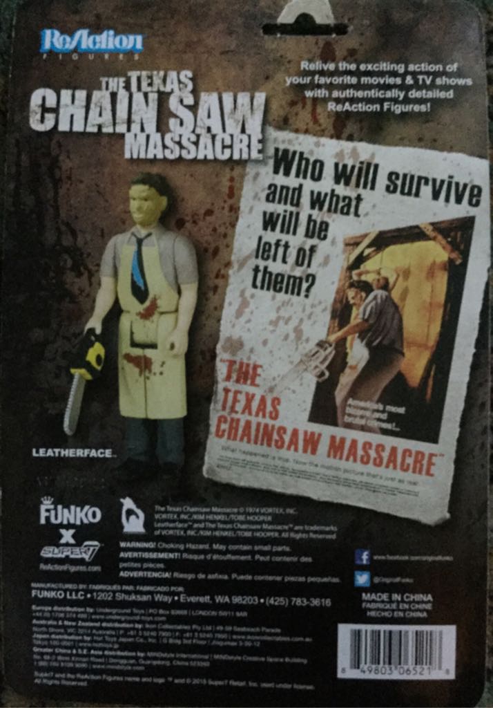 Leatherface - Funko (ReAction Figures) (Texas Chainsaw Massacre) action figure collectible [Barcode 849803065218] - Main Image 2
