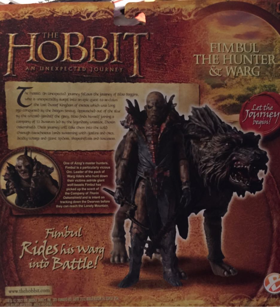 The Hobbit Fimbul The Hunter & Warg - The Bridge Direct Inc (an unexpected journey) action figure collectible [Barcode 885561160215] - Main Image 2