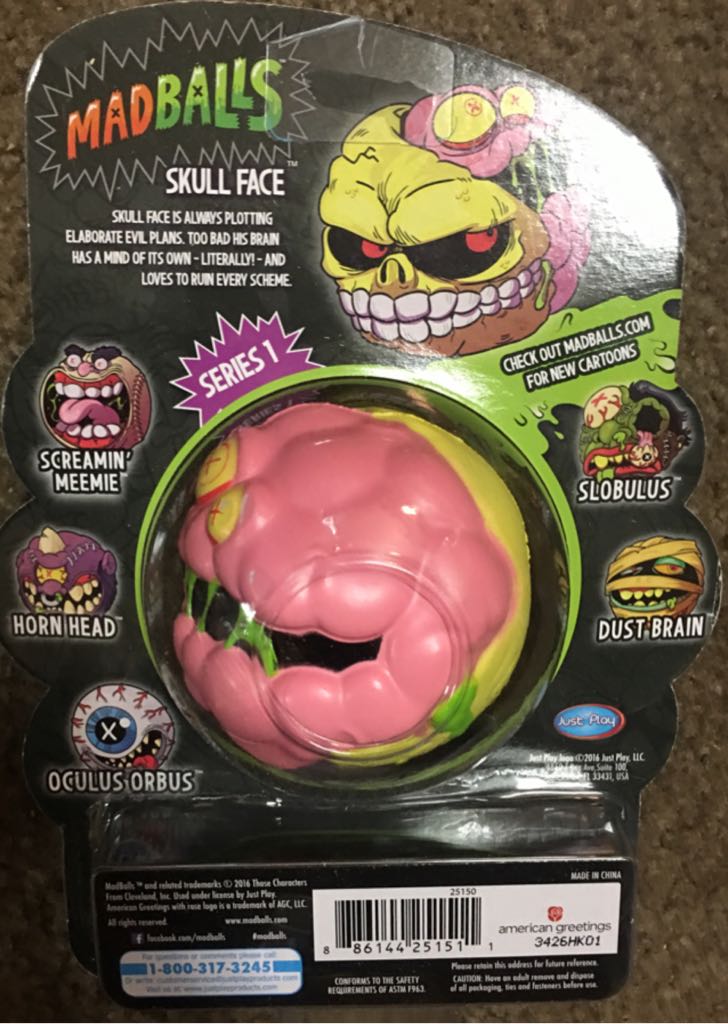 Skull Face - Just Play (Madballs) action figure collectible [Barcode 886144251511] - Main Image 2