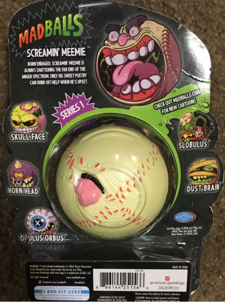 Mad Balls Screaming Meemie Series 1 - Just Play (Madballs) action figure collectible [Barcode 886144251566] - Main Image 2