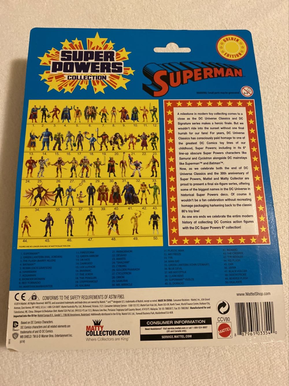 Superman: Golden Edition Reissue - Matty Collector (DC Super Powers Collection) action figure collectible [Barcode 887961033540] - Main Image 3