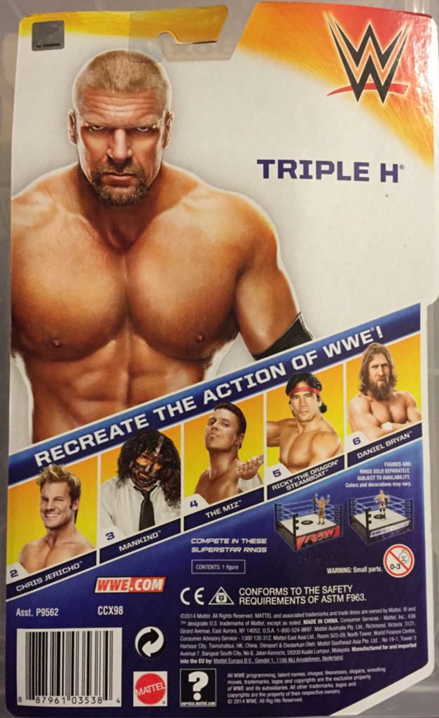 Triple H (2014) - Mattel (WWE Basic Series) action figure collectible [Barcode 887961035384] - Main Image 2