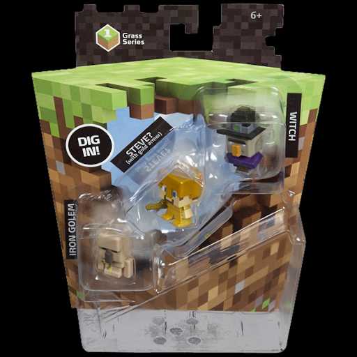Grass Series 1, Mini-figure 3-pack, Number 2 - Mattel (Minecraft Figures) action figure collectible [Barcode 887961074451] - Main Image 3