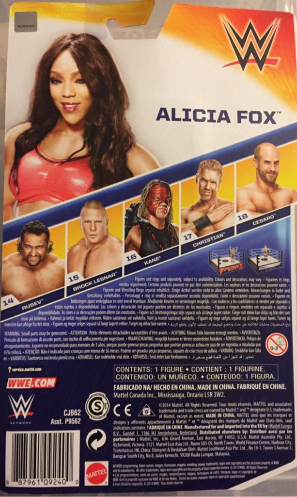 Alicia Fox - Basic Series 3 - Mattel Wwe (Wwe Wrestling) action figure collectible [Barcode 887961092400] - Main Image 2