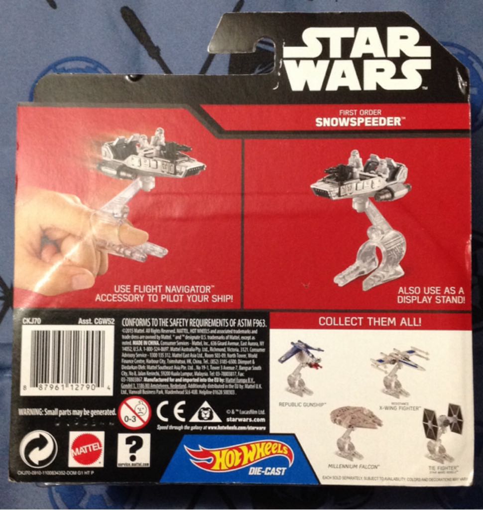 CKJ70 First Order Snowspeeder - Mattel (Hot Wheels) (Star Wars Hot Wheels Die-Cast) action figure collectible [Barcode 887961127904] - Main Image 2