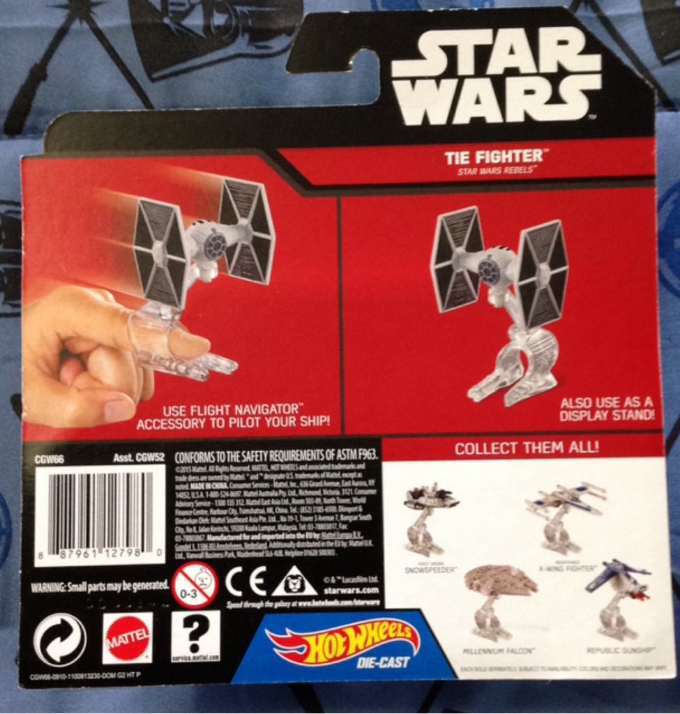 CGW66 TIE Fighter (Rebels) - Hot Wheels (Mattel) (Star Wars Hot Wheels Die-Cast) action figure collectible [Barcode 887961127980] - Main Image 2