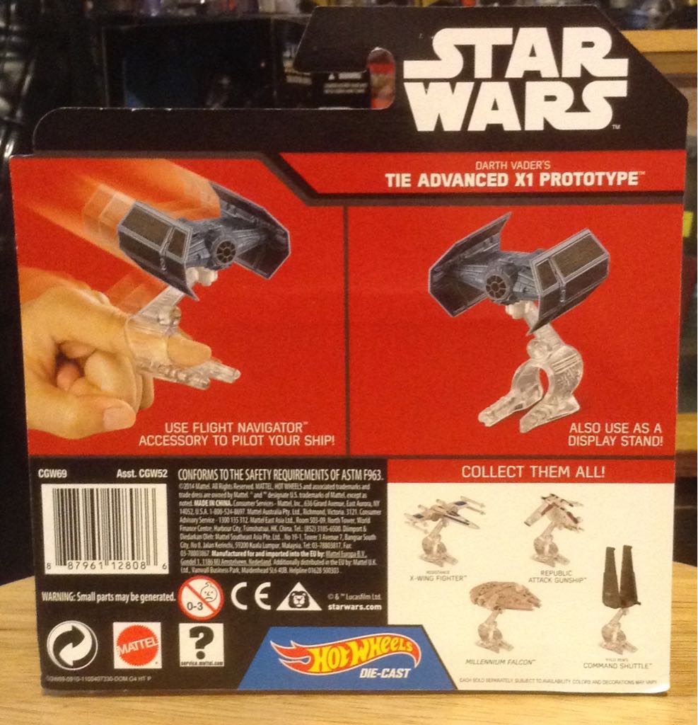 CGW69 Darth Vader’s TIE Advanced X-1 Prototype - Mattel (Hot Wheels) (Star Wars Hot Wheels Die-Cast) action figure collectible [Barcode 887961128086] - Main Image 2