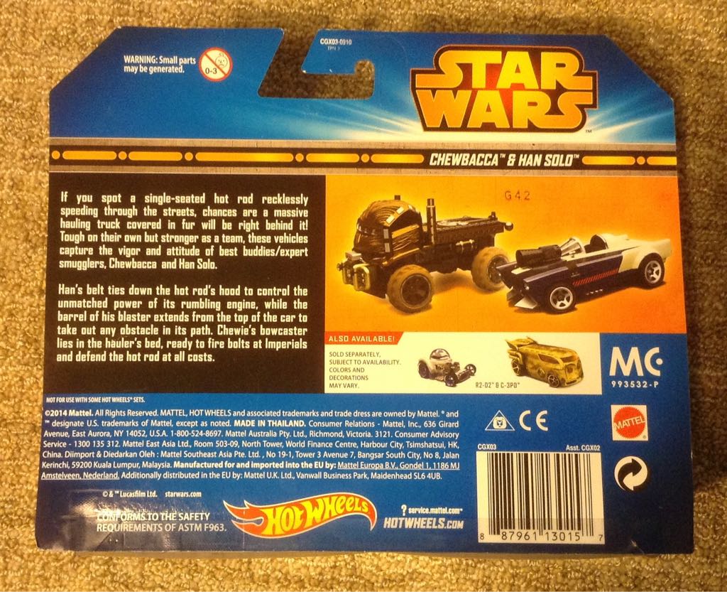 Hot Wheels Han Solo And Chewbacca Combo Pack - Mattel (Hot Wheels) (Star Wars) action figure collectible [Barcode 887961130157] - Main Image 2