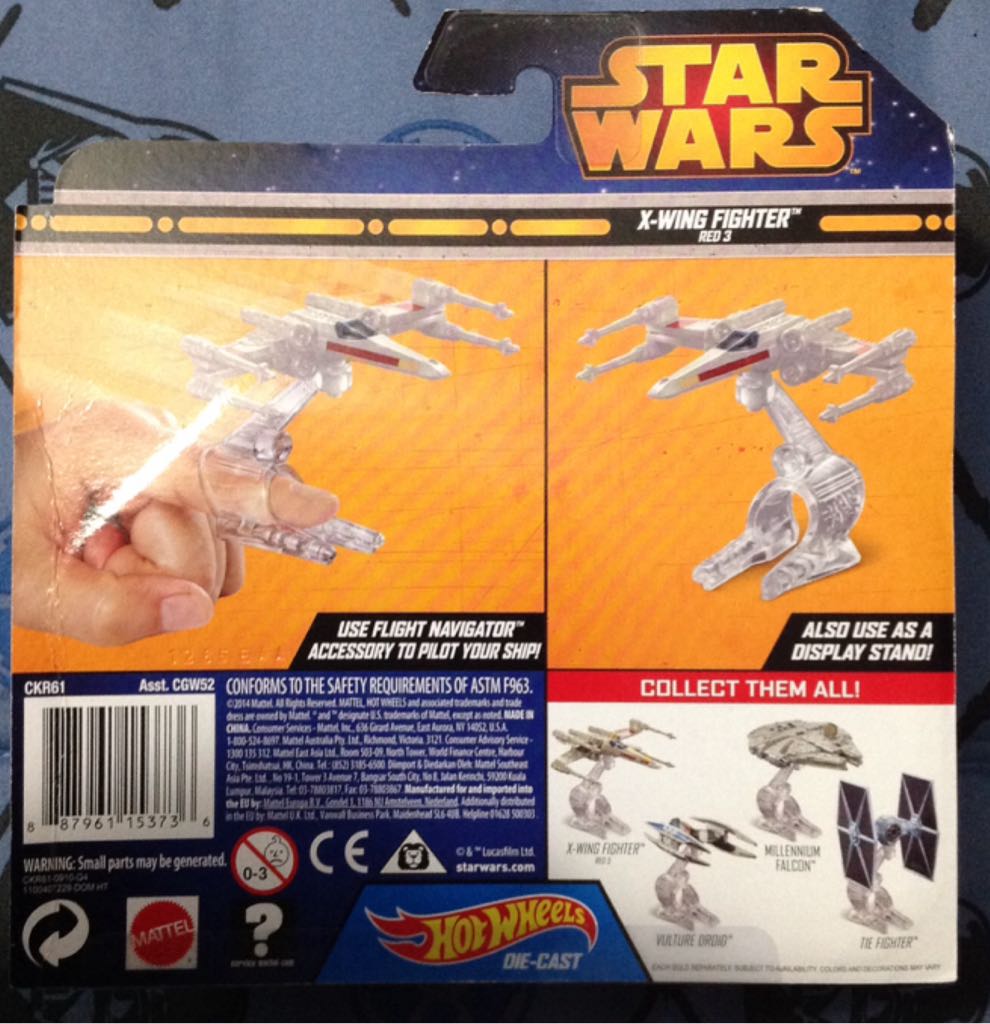 X-Wing Fighter Red 3 - Hot Wheels from Mattel (Star Wars Hot Wheels) action figure collectible [Barcode 887961153736] - Main Image 2