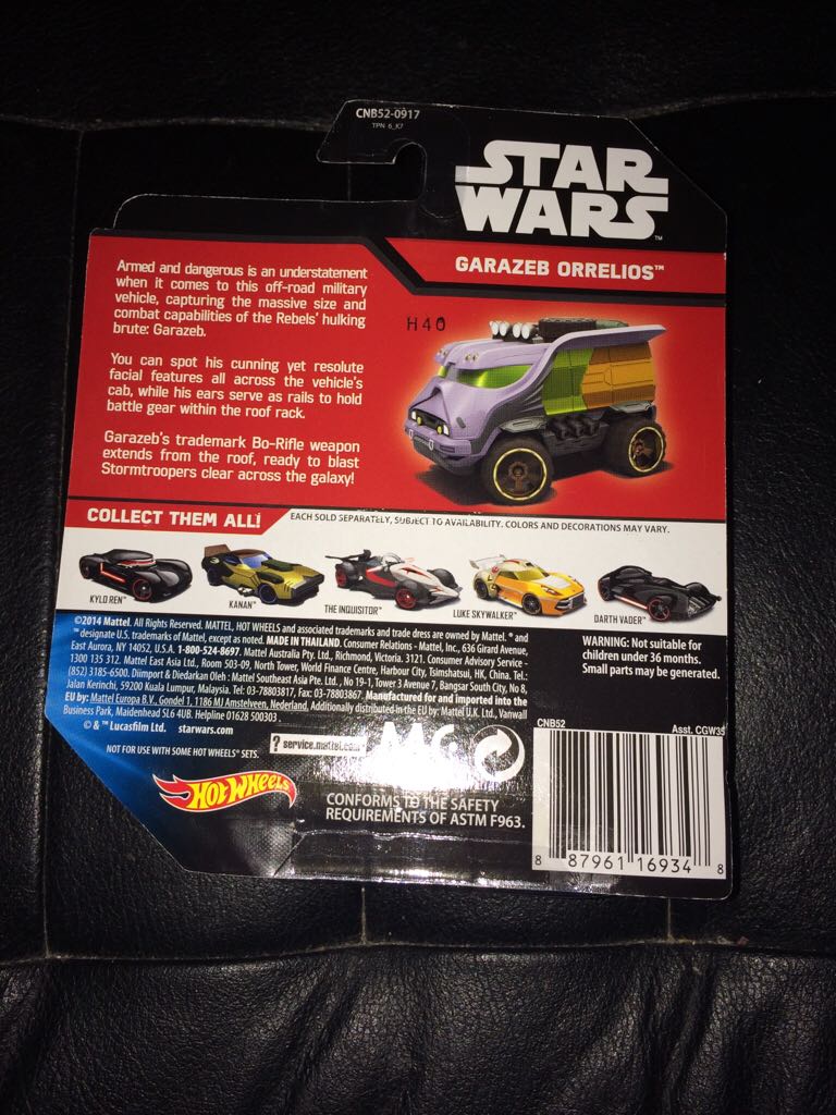 Hot Wheels Garazeb Zeb Orrelios - Mattel (Hot Wheels) (Star Wars Hot Wheels) action figure collectible [Barcode 887961169348] - Main Image 2