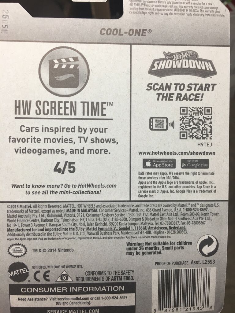 Cool One - Mattel (Hot Wheels Mario Special) action figure collectible [Barcode 887961219838] - Main Image 2