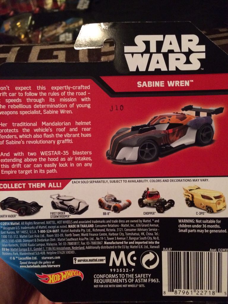 Hot Wheels Sabine Wren - Mattel (Hot Wheels) (Star Wars Hot Wheels) action figure collectible [Barcode 887961227185] - Main Image 2