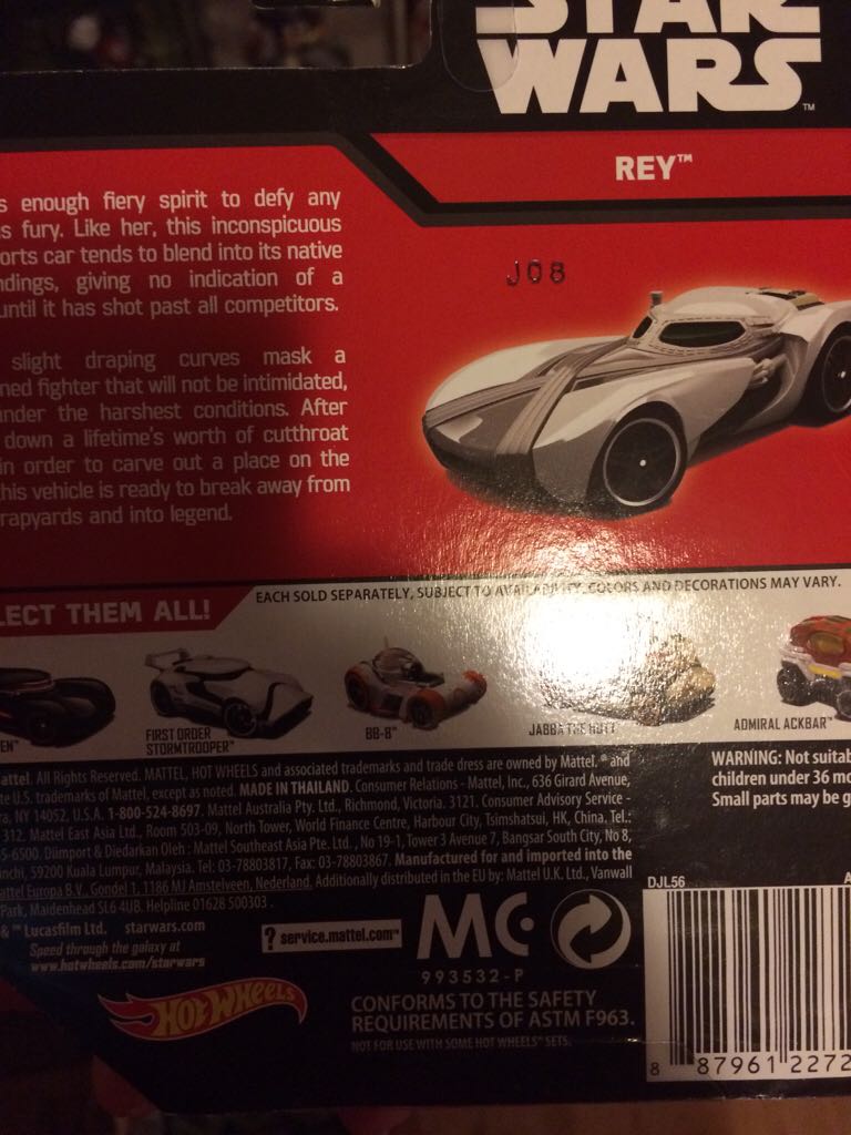 Hot Wheels Rey - Mattel (Hot Wheels) (Star Wars Hot Wheels) action figure collectible [Barcode 887961227284] - Main Image 2