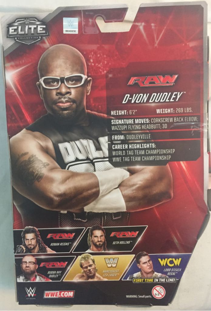D-Von Dudley - WWE Elite Series 45 - Mattel Wwe (Wwe Elite) action figure collectible [Barcode 887961233094] - Main Image 2