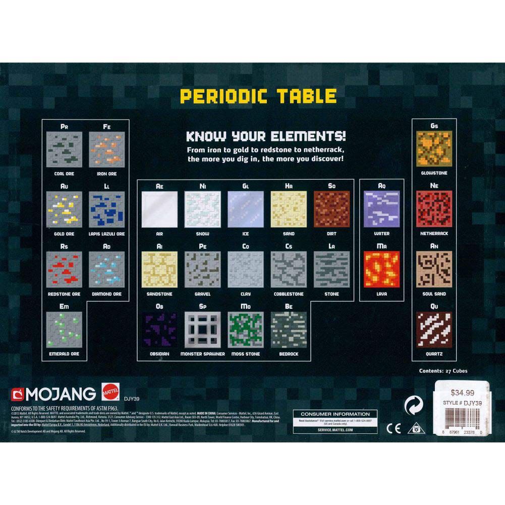 Minecraft Periodic Table  - Mojang (Minecraft) action figure collectible [Barcode 887961233780] - Main Image 2