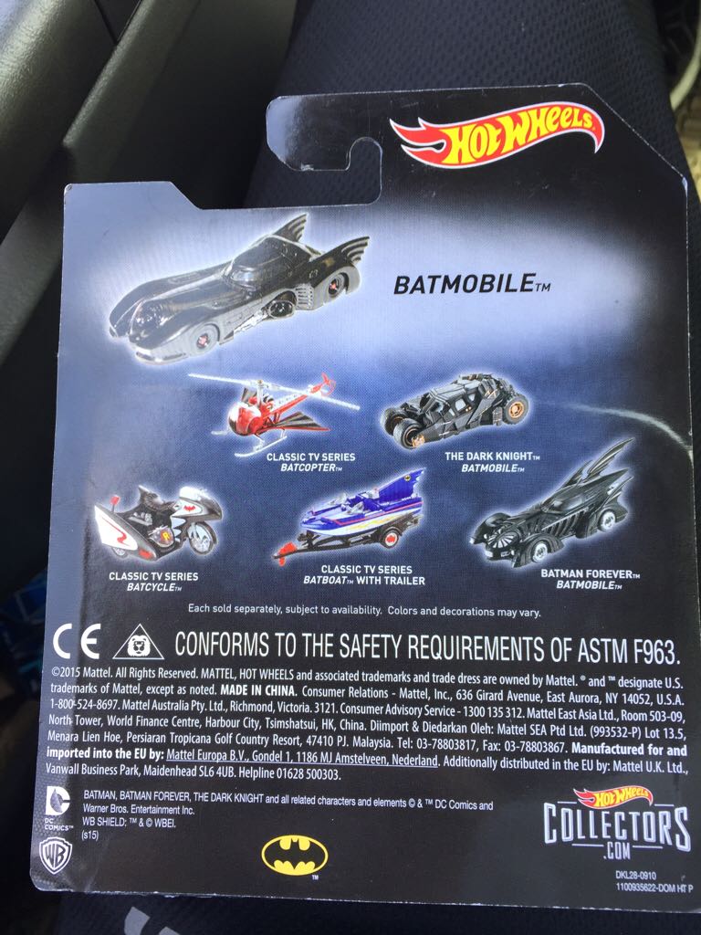 The Bat - Hotwheels by Mattel (Hot Wheels Batman) action figure collectible [Barcode 887961242553] - Main Image 2