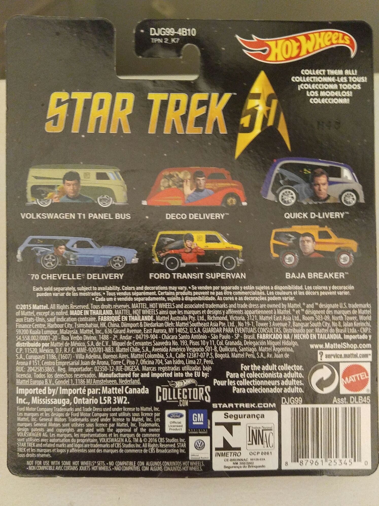 STTOS 50th Deco Delivery (Spock) - Mattel (Hot Wheels) (Star Trek) action figure collectible [Barcode 887961253450] - Main Image 2