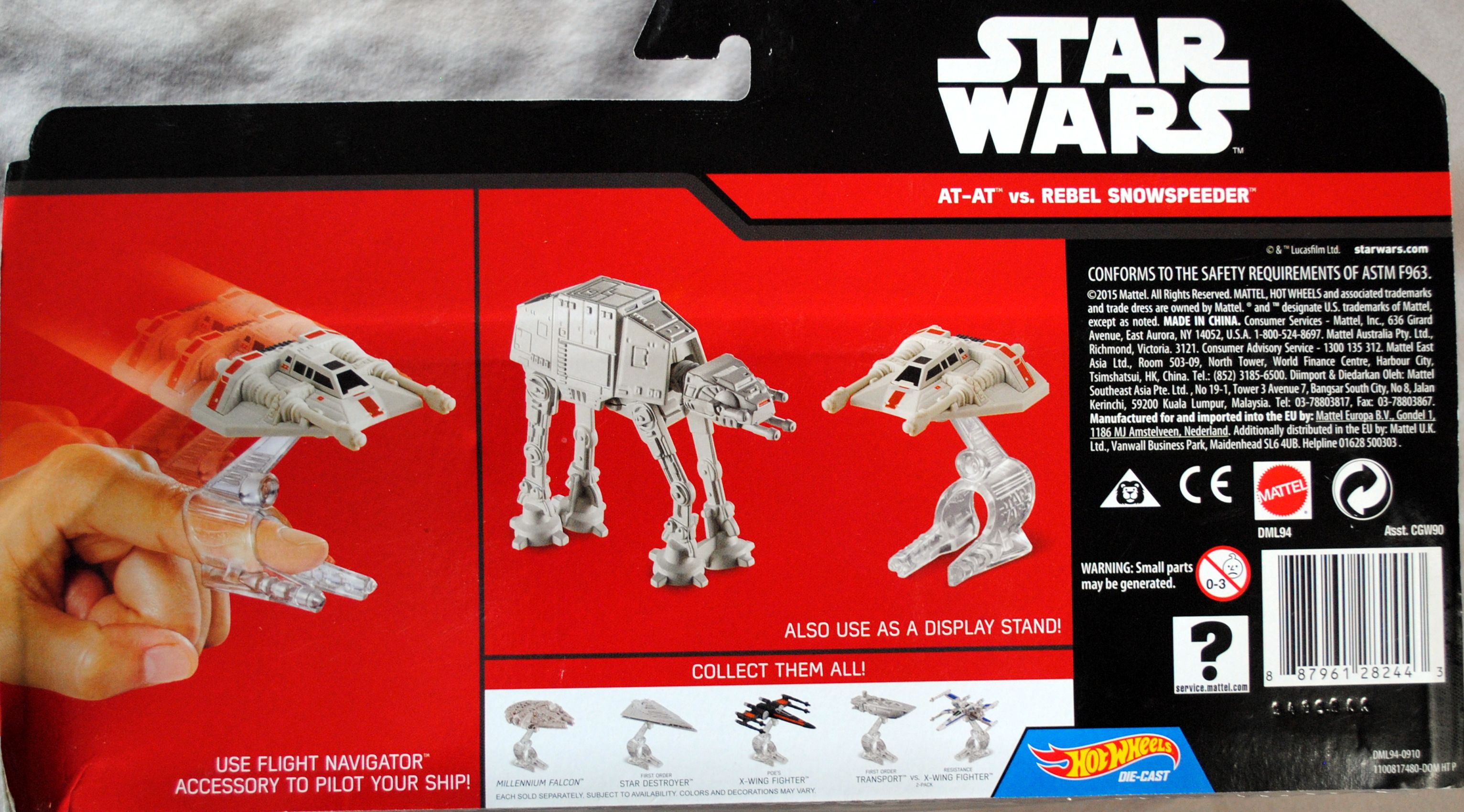 AT-AT vs. Rebel Snowspeeder - Hot Wheels from Mattel (Star Wars Hot Wheels Die-Cast) action figure collectible [Barcode 887961282443] - Main Image 2