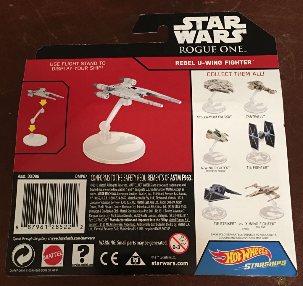 DXD96 Rebel U-Wing Fighter - Hot Wheels by Mattel (Star Wars Hot Wheels Starships) action figure collectible [Barcode 887961285222] - Main Image 2