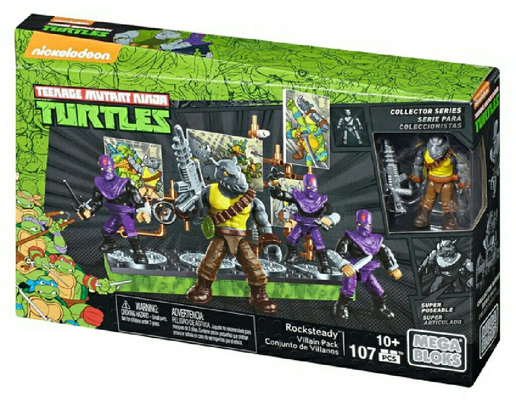 TMNT: Mega Bloks Teenage Mutant Ninja Turtles - Rocksteady Villian Pack - Mega Bloks (Teenage Mutant Ninja Turtles) action figure collectible [Barcode 887961289152] - Main Image 1
