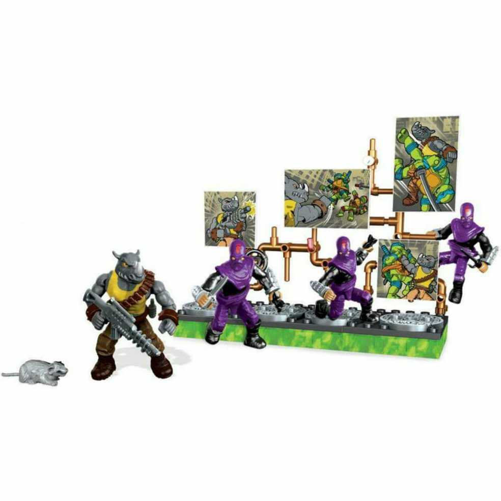 TMNT: Mega Bloks Teenage Mutant Ninja Turtles - Rocksteady Villian Pack - Mega Bloks (Teenage Mutant Ninja Turtles) action figure collectible [Barcode 887961289152] - Main Image 4