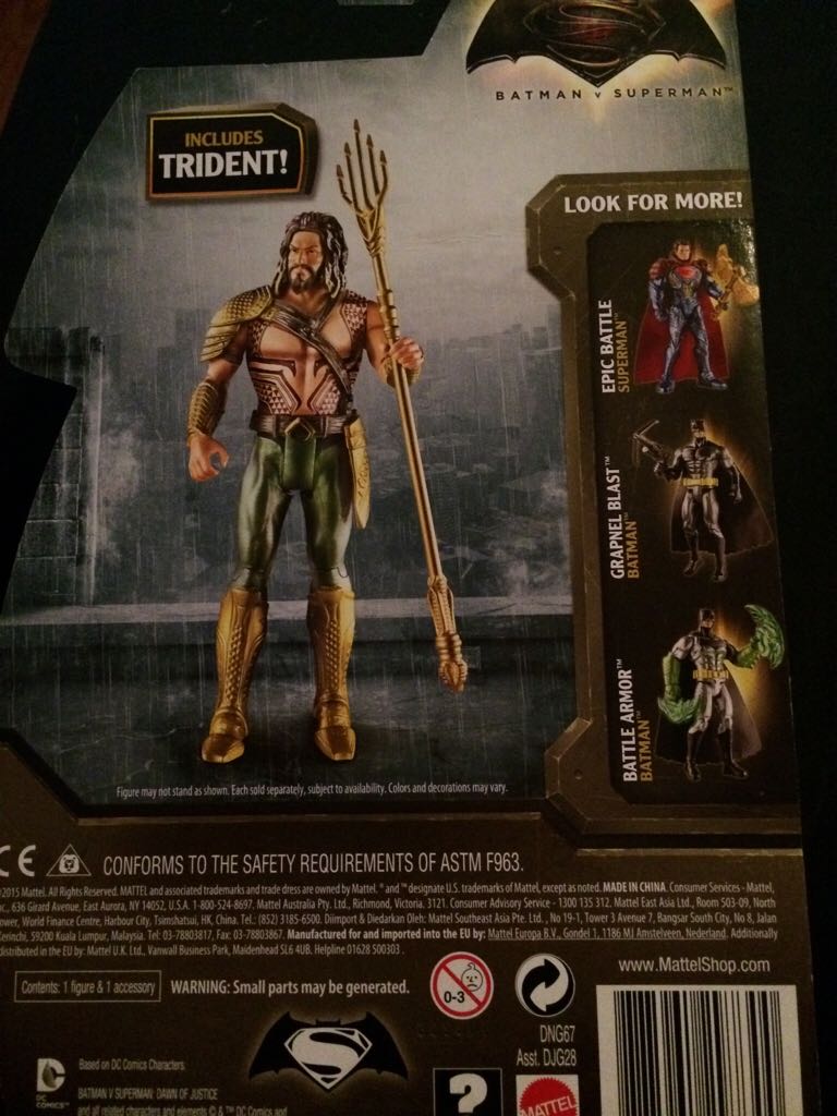 DC- Aquaman Batman v Superman - DC Mattel (Batmanv SupermanDawn OfJustice Movie) action figure collectible [Barcode 887961297300] - Main Image 2