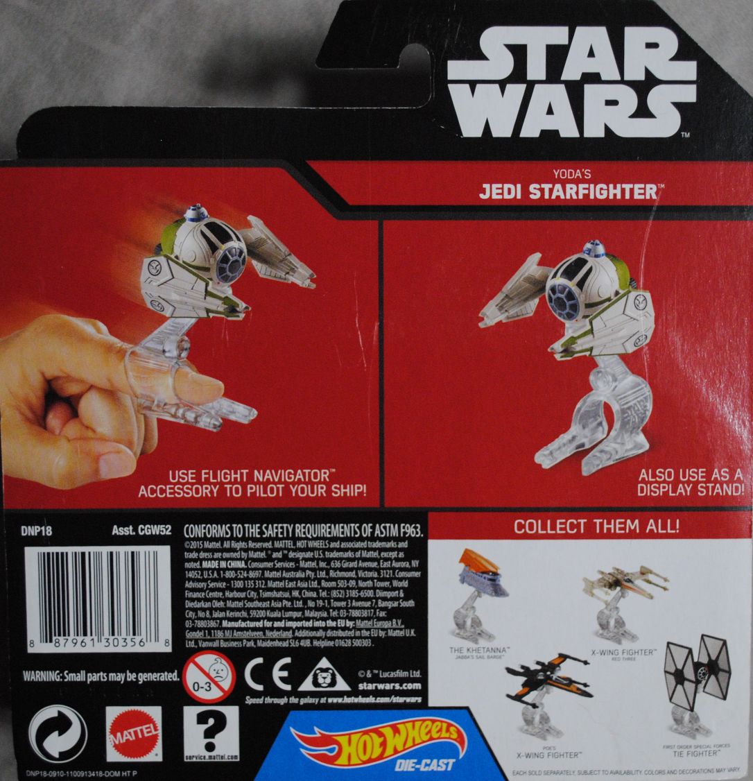 Hot Wheels Star Wars Vehicle Yoda’s Jedi Starfighter TFA - Hot Wheels from Mattel (Star Wars Hot Wheels Cars) action figure collectible [Barcode 887961303568] - Main Image 2