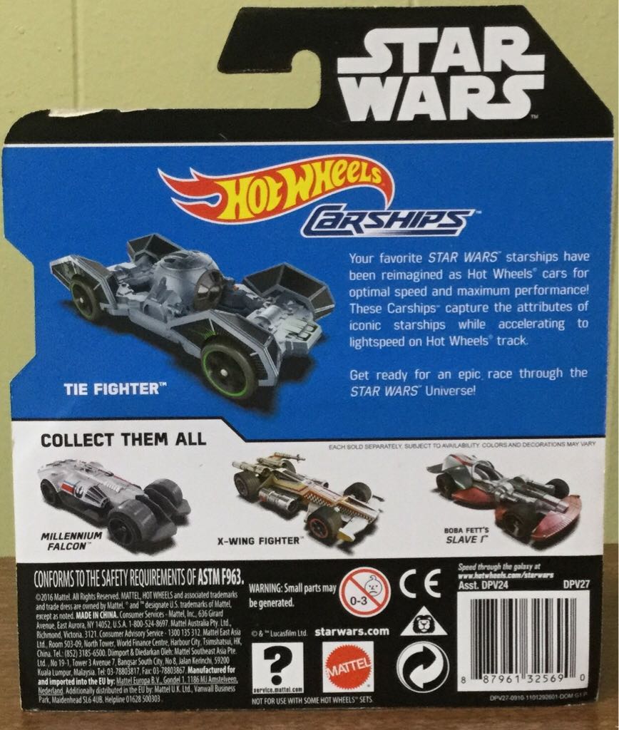 Hot Wheels Star Wars Carships Tie Fighter Rogue One - Hot Wheels by Mattel (Star Wars Hot Wheels) action figure collectible [Barcode 887961325690] - Main Image 2