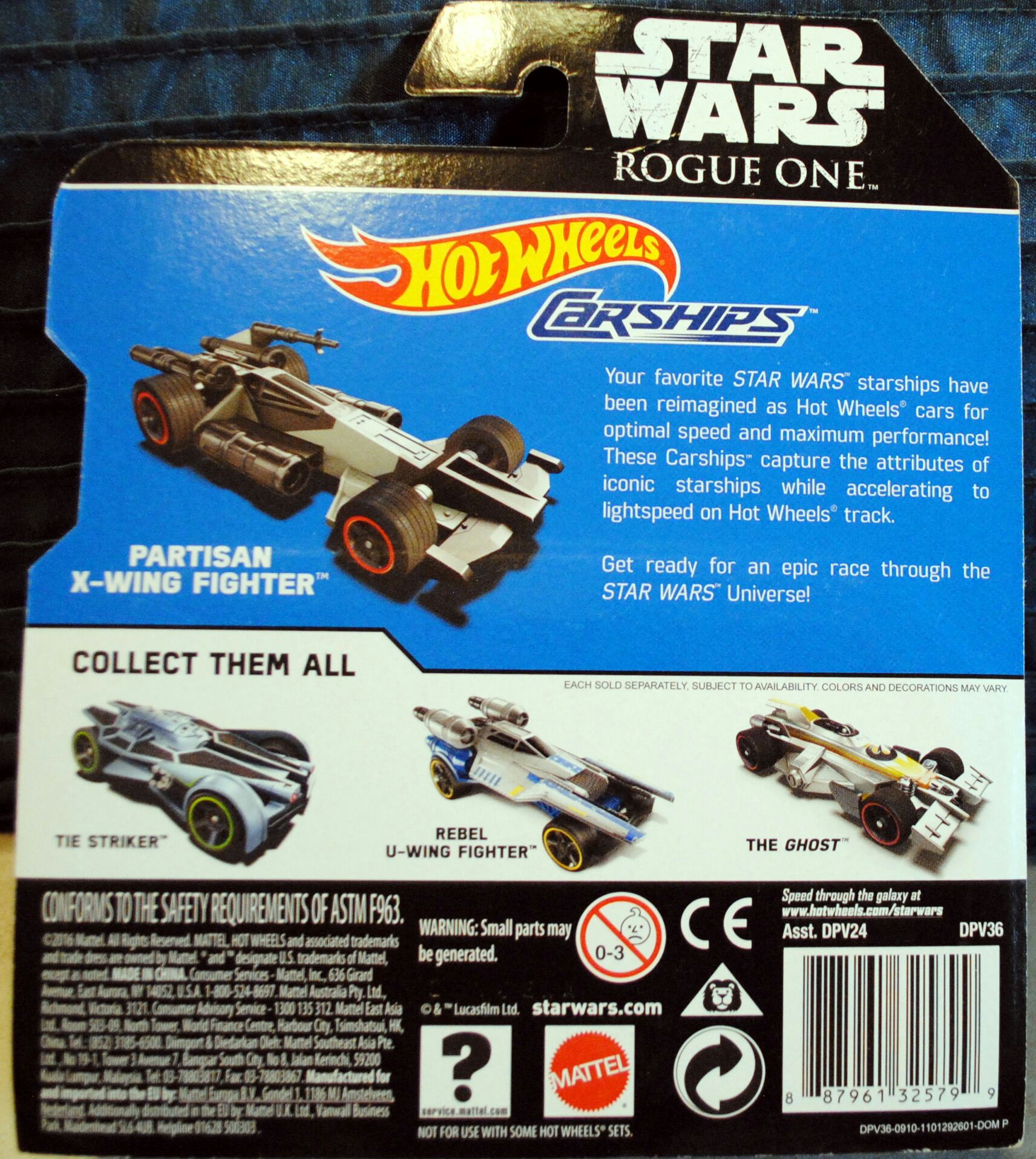 Hot Wheels Star Wars Carships Partisan X-Wing Fighter Rogue One - Hot Wheels by Mattel (Star Wars Hot Wheels) action figure collectible [Barcode 887961325799] - Main Image 2