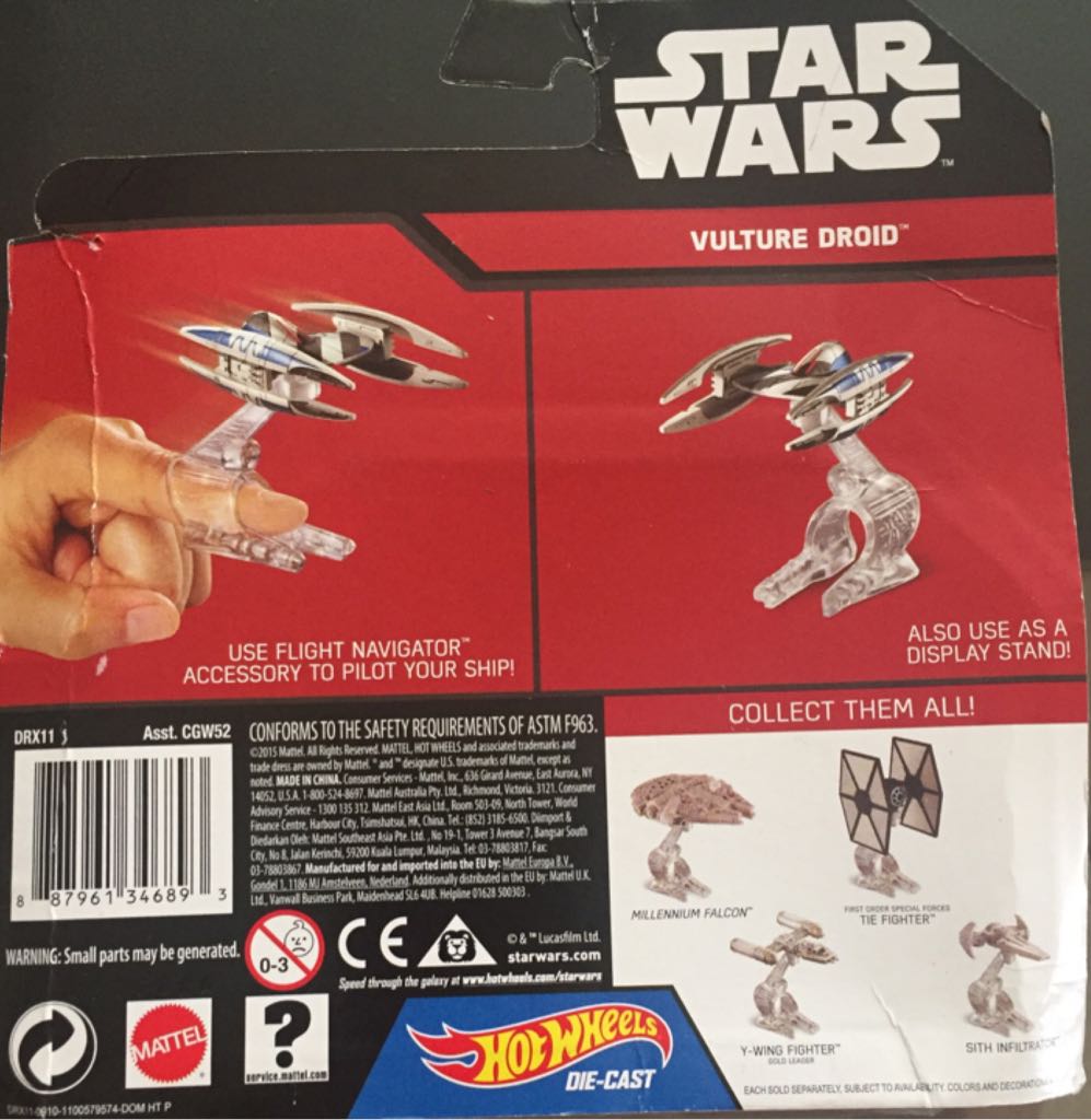 Vulture Droid - Mattel (Hot Wheels Star Wars) action figure collectible [Barcode 887961346893] - Main Image 2
